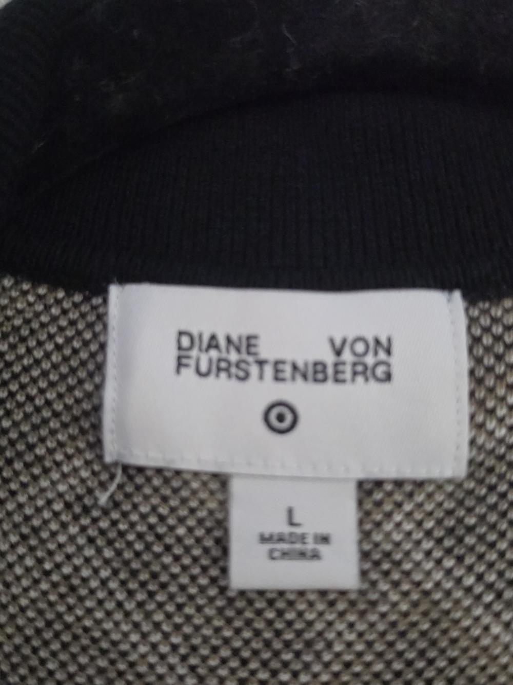 Diane Von Furstenberg Black and Cream Geometric Wrap Maxi Dress - Picture 2 of 5